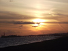 sunset over brighton pier.