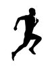 silhouette of runner