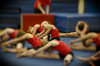 stretching in a crowd