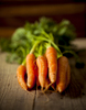 a bunch of organic carrots.